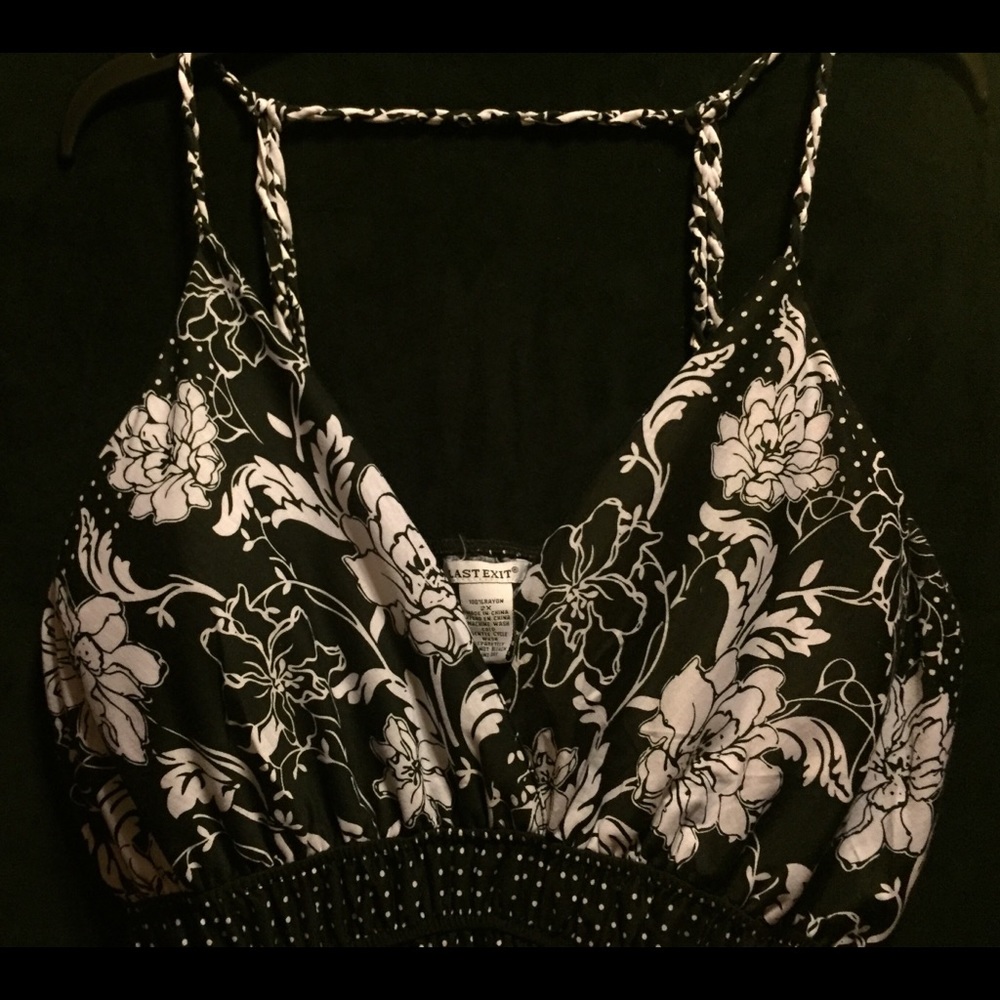 XXL “hippie” dress. Black and white.